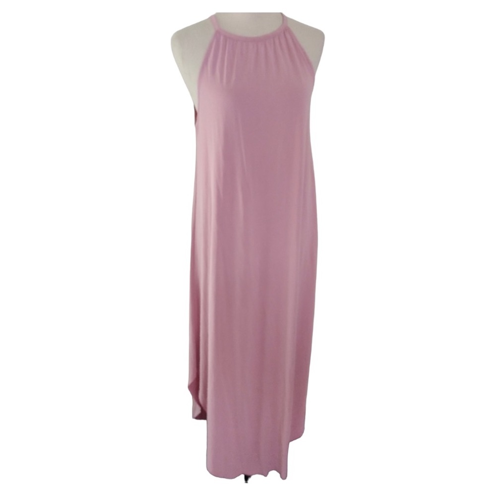 NWT light pink halter neck round hem maxi dress size S